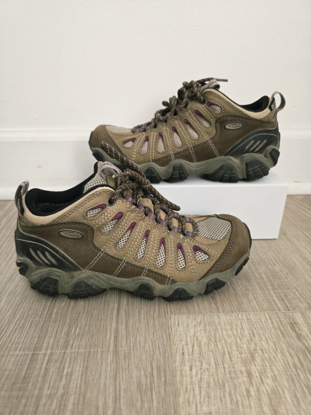 Oboz Sawtooth Low B-Dry Hiking Shoes 7.5 Womens Waterproof Outdoor Brown Slate